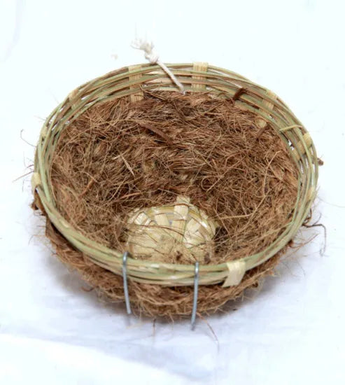 bamboo canary nest with coconut hair 13cm